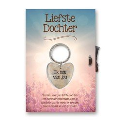 Liefste dochter, kaart met gelukshart