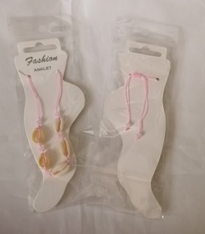 Enkelbandje schelp, roze