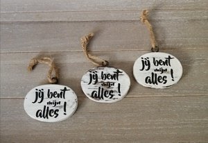 Jij bent mijn alles, houten hangertje