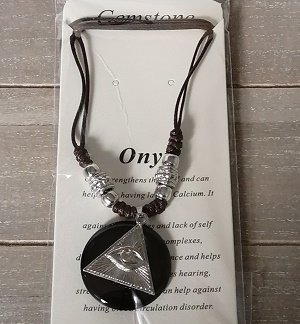 Ketting, natuursteen Onyx