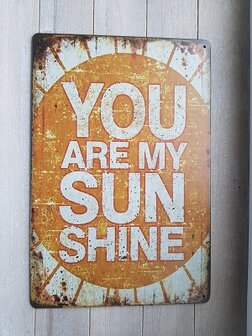 Metalen bord: You are my sunshine