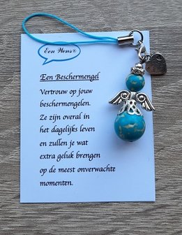 Beschermengel natuursteen turquoise