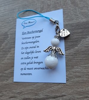 Natuursteen witte Jade, beschermengel