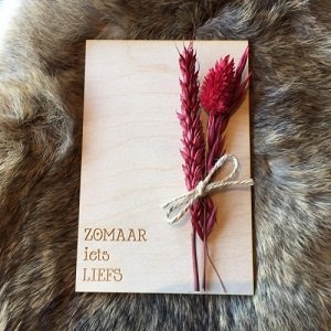 Wenskaart (van hout) Zomaar iets liefs