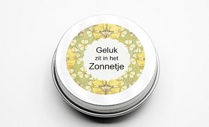Blikje met zaden van de zonnebloem