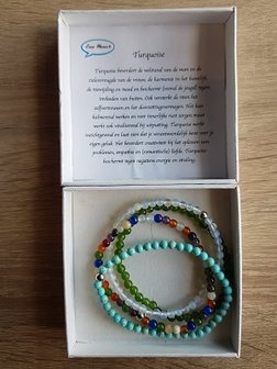 Set van vier damesarmbanden Turquoise 4mm