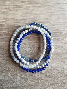 Set van vier damesarmbanden Lapis Lazuli 4mm