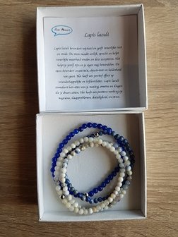 Set van vier damesarmbanden Lapis Lazuli 4mm