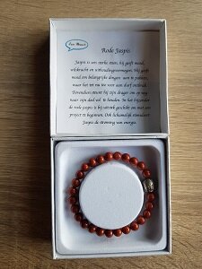 Dames armband Rode Jaspis met Boeddha kraal
