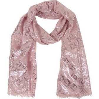 Roze sjaal met fantasy patroon