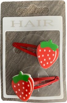 Set haarspelden, aardbei