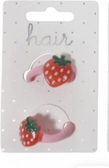 Set haarelastiekjes, aardbei