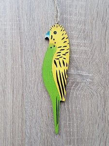 Houten hanger papegaai