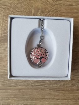 Damesketting Geboortesteen Rozenkwarts (tweeling)