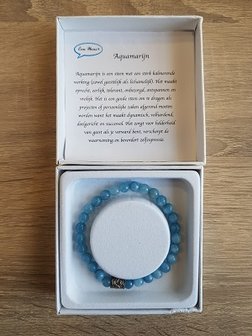 Dames armband Aquamarijn met Basic kraal