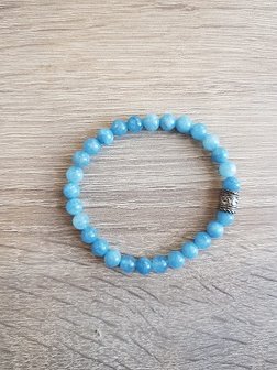 Dames armband Aquamarijn met Basic kraal