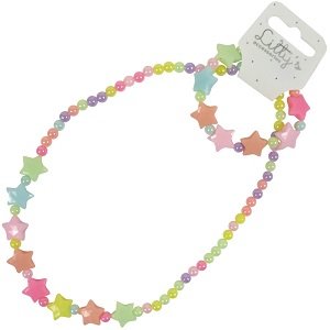 Sieradenkinderset, kralen armband en ketting multicolor