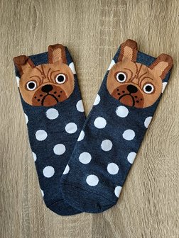 Kindersokken met hond blauw