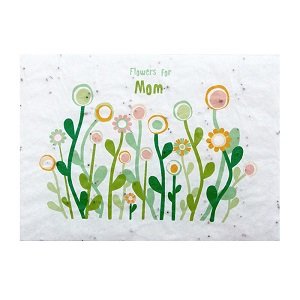 Bloeipapier flowers for mom kaart met bijpassende envelop verpakt als duurzaam brievenbuscadeau