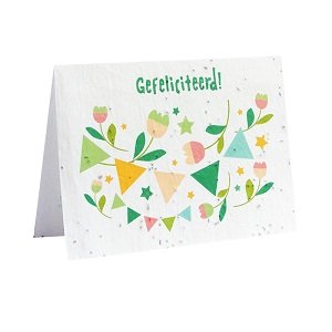 groei papier gefeliciteerd wenskaart op bloeipapier