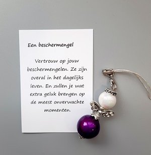 Beschermengel paars/wit