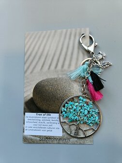 Tree of Life Tassenhanger turquoise