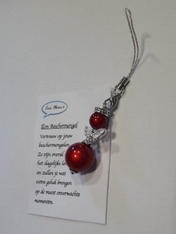 Beschermengel, rood/zilverkleurig