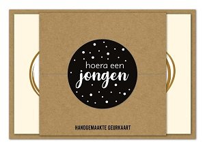 Handgemaakte geurkaart, hoera een jongen