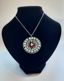 Mandala ketting met natuursteen Turquoise