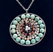 Mandala ketting met natuursteen Turquoise