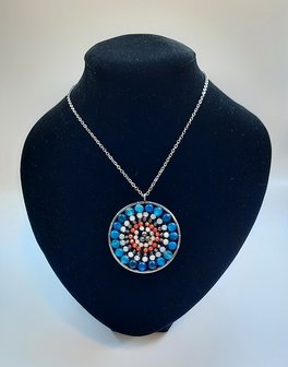 Mandala ketting met natuursteen Band Agaat