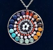 Mandala ketting met Regenboog natuursteen