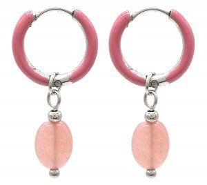 Oorbellen roze "druppel"