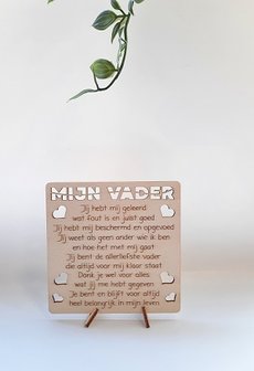 Houten wenskaart "mijn vader"