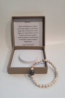 Armband natuursteen Howliet met boeddha kraal