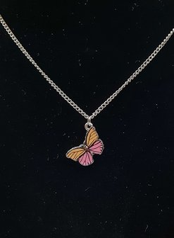 Ketting vlinder "make a wish"