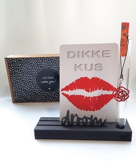 Kaartenhouder "droom" met kaart en geluksbloem