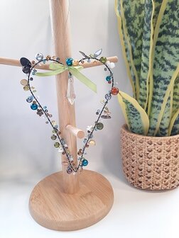 Decoratie hart met pailletten en kralen