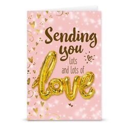 Kaart met ballon "sending you lots and lots of love