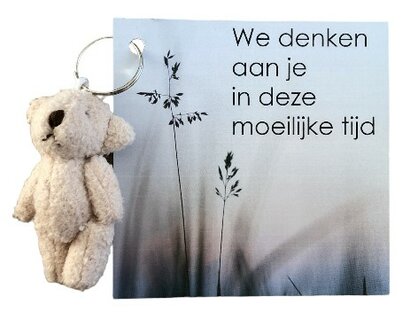 Kaartje we denken aan je met knuffel beertje