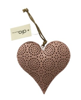 Metalen hanger met roze hart