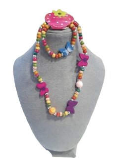 Kindersetje met armband en ketting vlinder