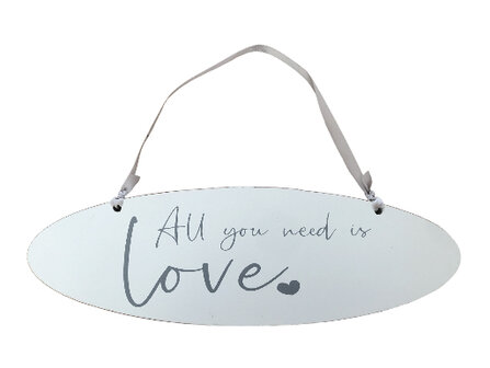 Houten bord all you need is love