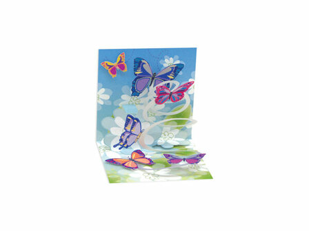 Mini pop-up card vlinders open kaart