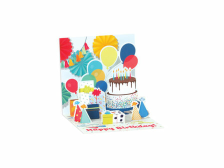 Mini pop-up card happy birthday open kaart