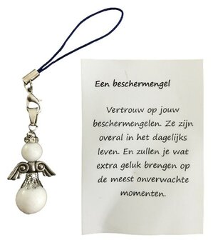 Beschermengel natuursteen witte jade