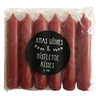 Kaarsen rood xmas wishes mistletoe kisses