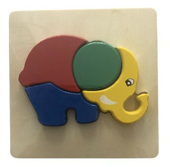 Houten puzzel olifant