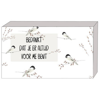 Bedankt vogelvoer in een doosje