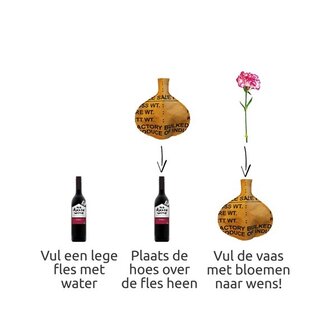 Bottle vase rond vilt Zwart